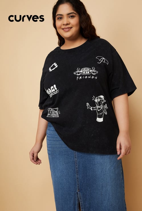 ALAYA F x URB_N Women Friends Print Oversized T-shirt
