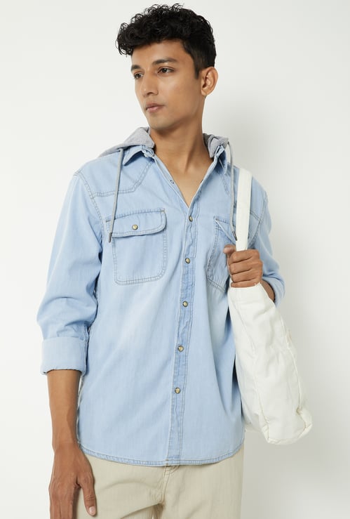 Men Washed Denim Shirt
