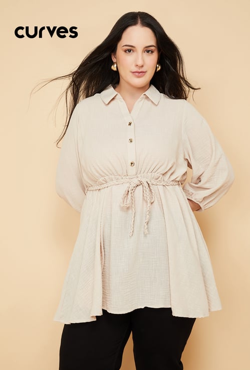 Women Solid Shirt Dress