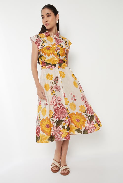 Kalki x Max Floral Print Shirt Dress