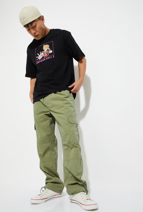 URB_N Men Solid Relaxed Fit Parachute Cargos