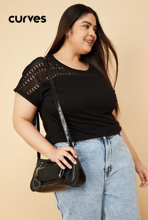 Women Crochet Knit Top