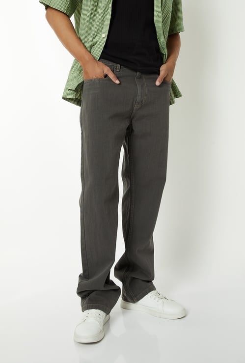 Men Washed Straight Fit Jeans