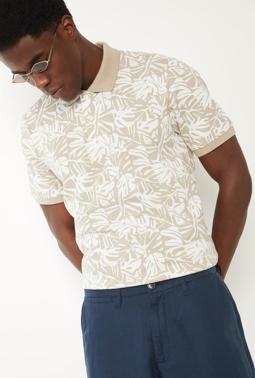 Men Printed Polo T-shirt