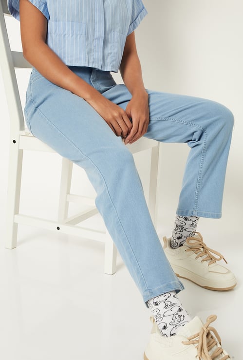 Women Light-Wash Slim Jeans