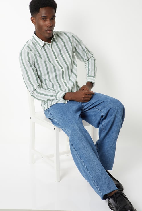 Men Striped Slim Fit Shirt