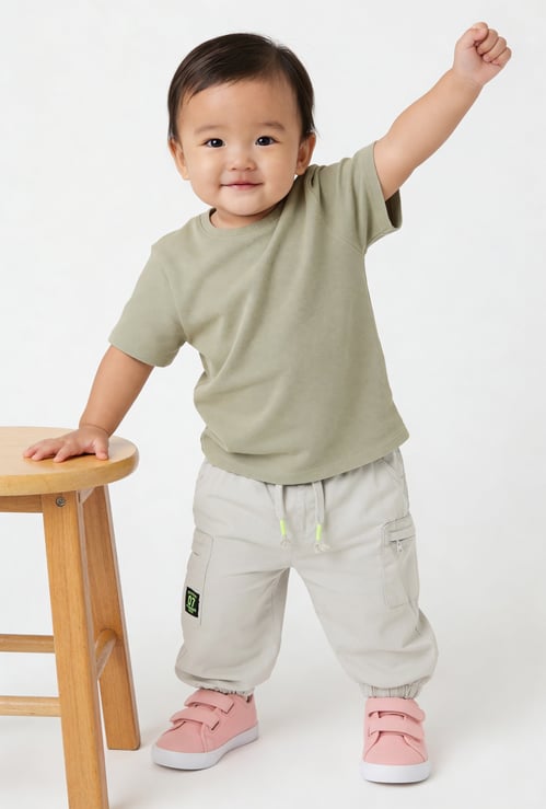 Boys Solid Cargo Joggers