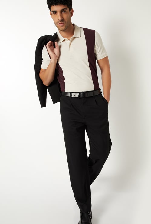 Men Colourblock Polo T-shirt