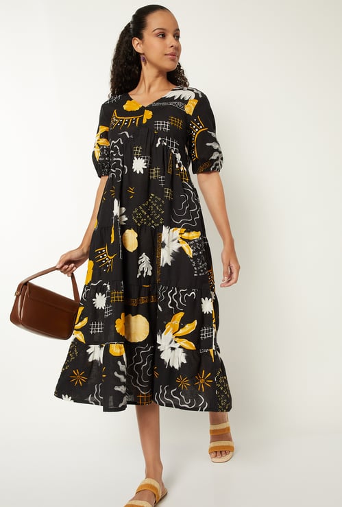 Women Printed Tiered Dress