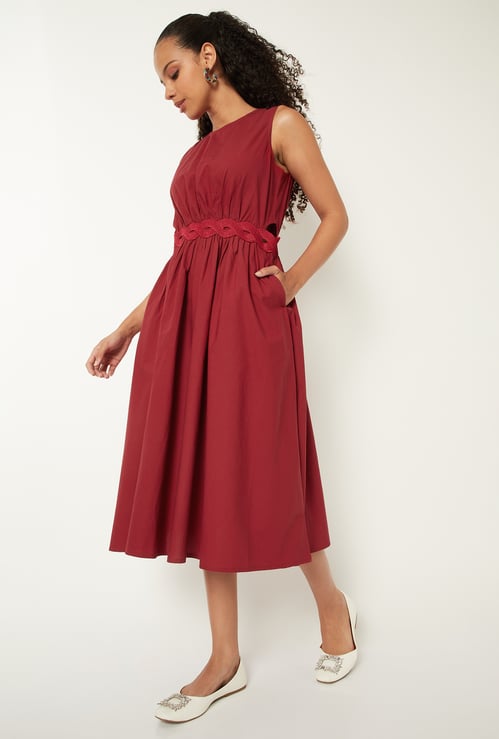 Women Solid A-line Dress