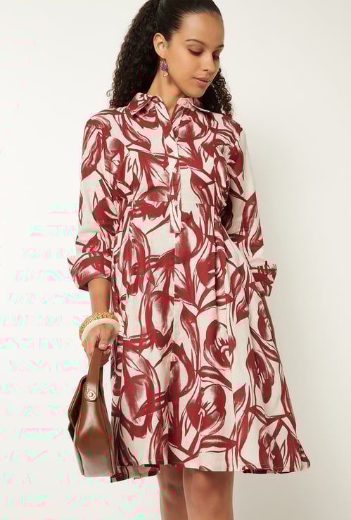 Women Printed Shirt Dress