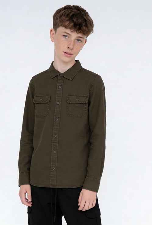 Boys Washed Denim Shirt