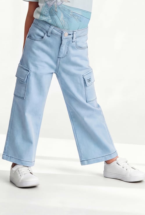 Girls Washed Cargo Jeans