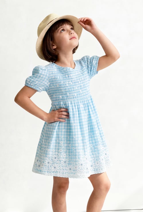 Girls Gingham Checked Top