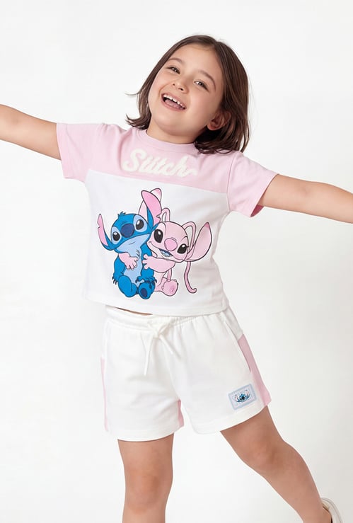 Girls Lilo & Stitch Printed Shorts Set