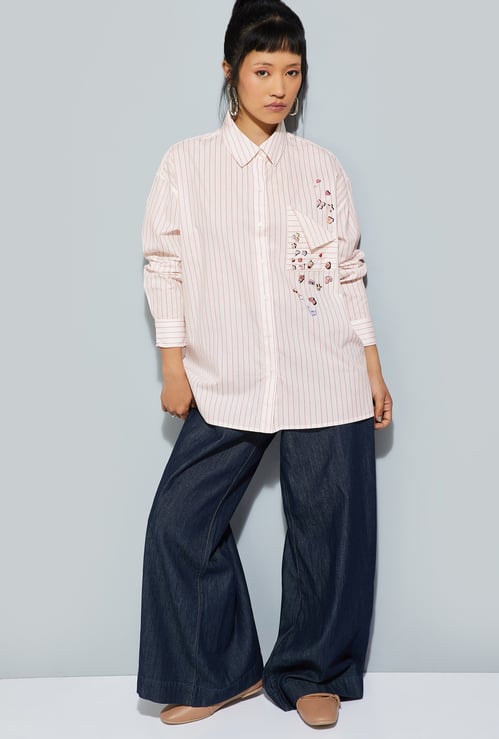 ALAYA F x URB_N Women Striped Oversized Shirt