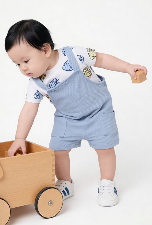 Boys Knit Romper with T-shirt