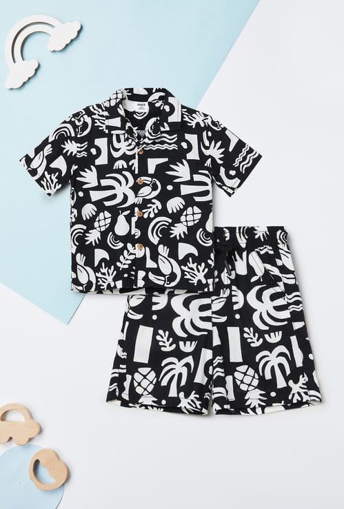 Boys Printed Shorts Set