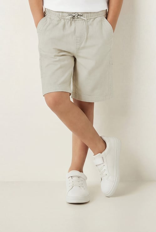 Boys Solid Woven Shorts