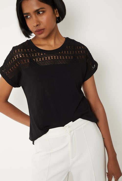 Women Crochet Knit Top