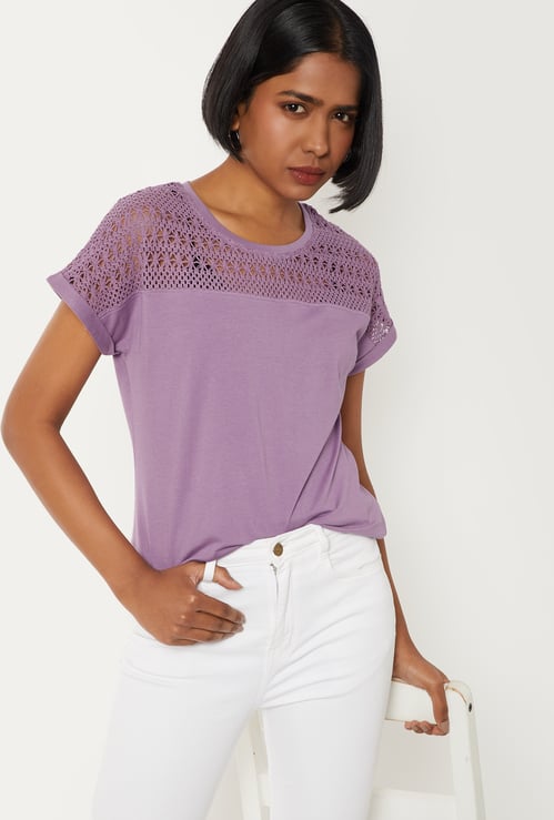 Women Crochet Knit Top