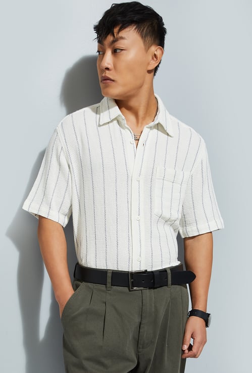 URB_N Men Striped Regular Fit Shirt
