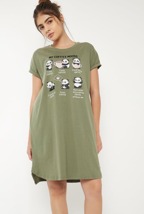 Women Graphic Printed Nightdress