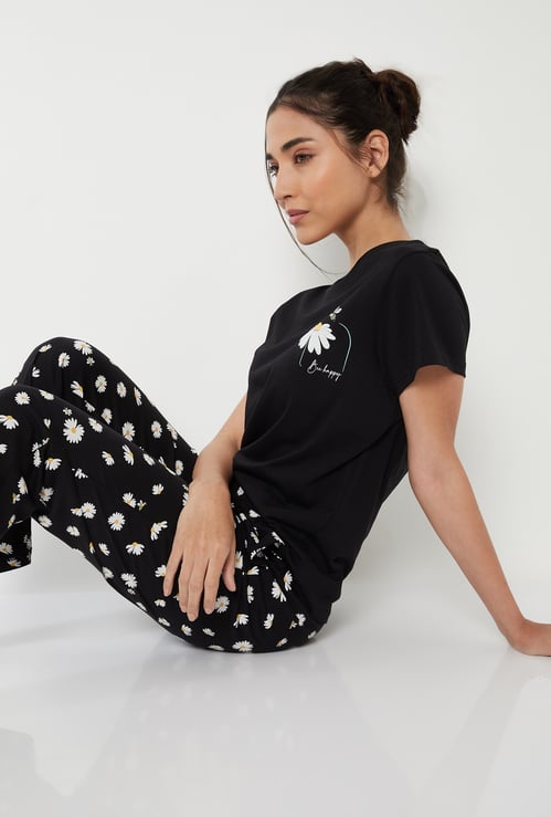 Women Floral Print PJ Set