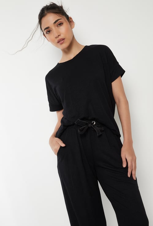 Women Ribbed PJ Set
