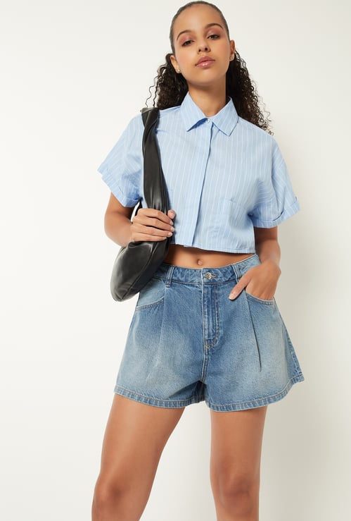 Women Washed Denim Shorts