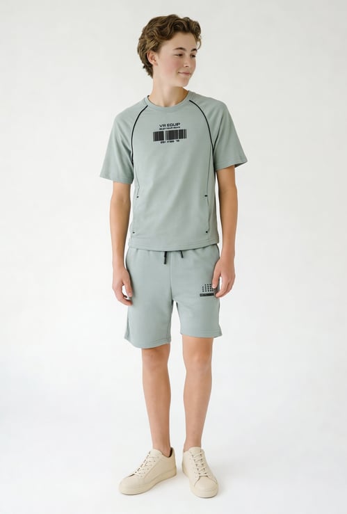 Boys Printed Shorts Set