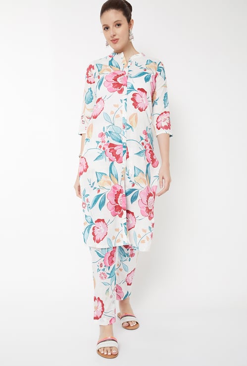 Women Floral Print Straight Kurta Set