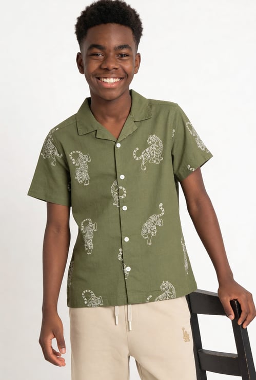 Boys Embroidered Oversized Shirt