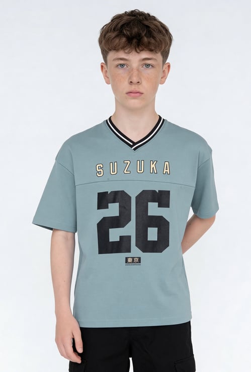 Boys Oversized Printed Jersey T-shirt