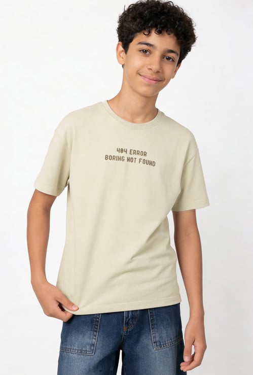 Boys Oversized Typographic Print T-shirt