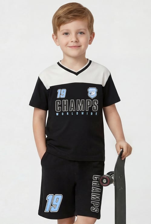 Boys Printed Shorts Set