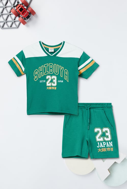 Boys Printed Shorts Set