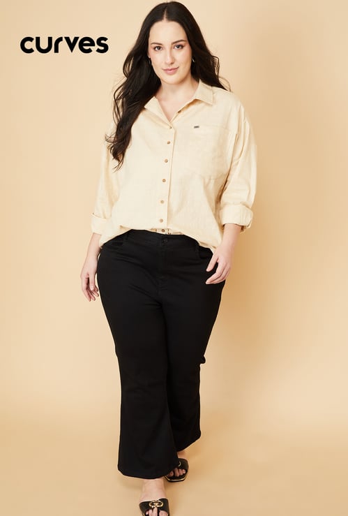 Women Oversized Checked Shirt