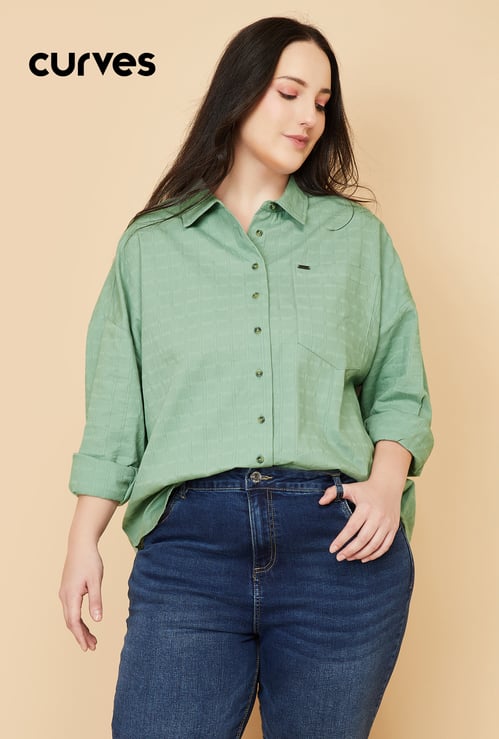 Women Checked Oversized Shirt