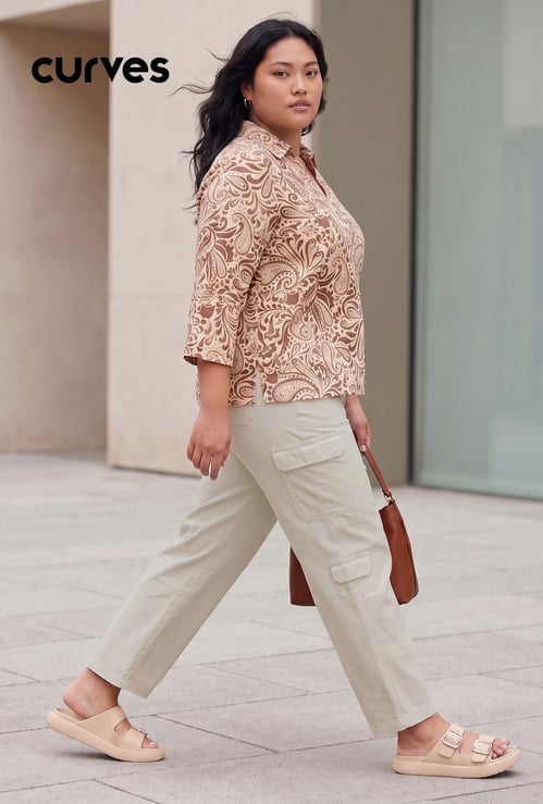 Women Solid Cargo Trousers