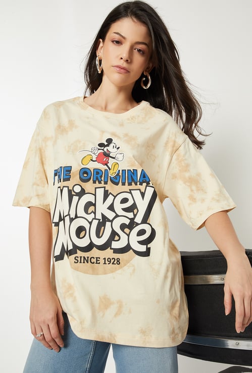 Women Mickey Mouse Print Oversized T-shirt