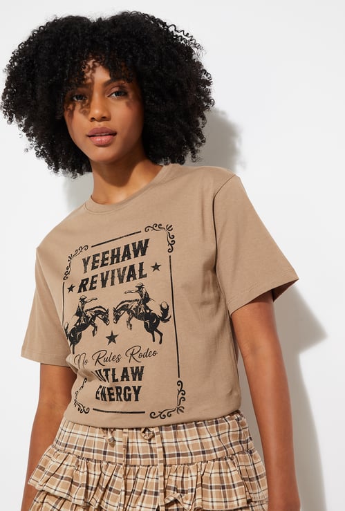 ALAYA F x URB_N Women Printed Relaxed Fit T-shirt