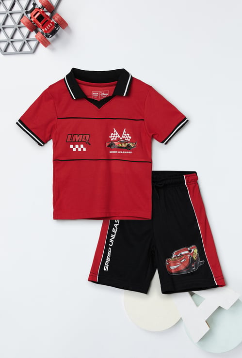 Boys Cars Character Print Shorts Set