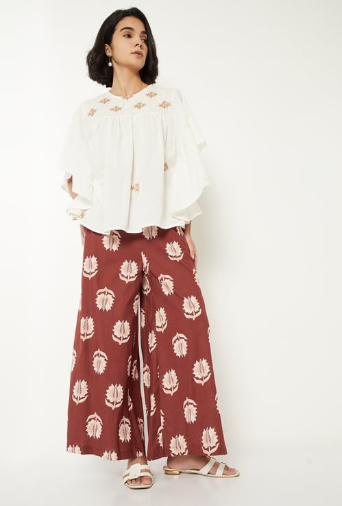 Women Printed Flared Palazzos