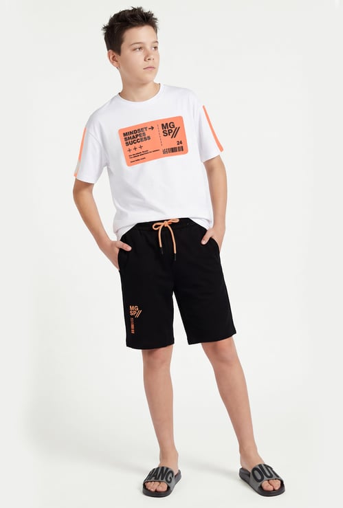 Boys Printed T-shirt with Shorts Set