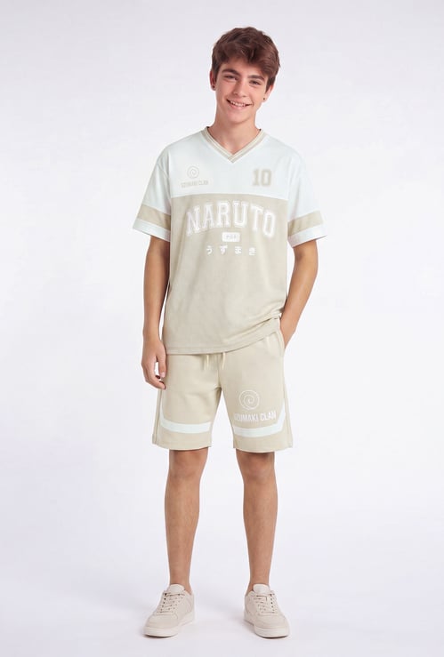 Boys Naruto Printed Shorts Set