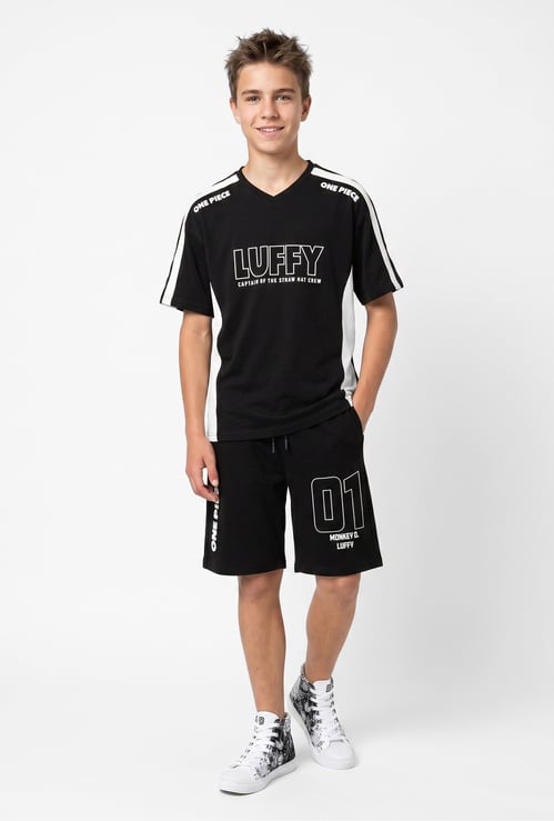 Boys One Piece Character Print Shorts Set