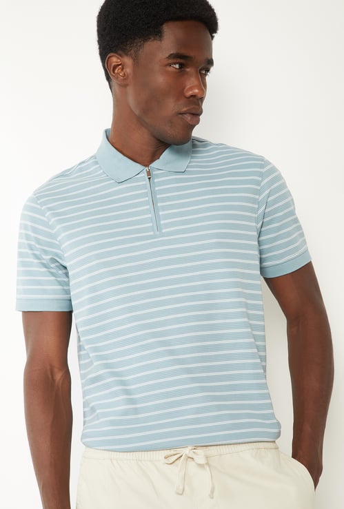 Men Striped Polo T-shirt