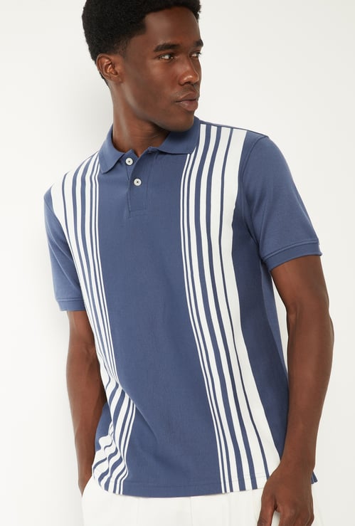 Men Striped Polo T-shirt