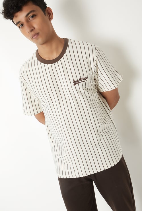 Men Striped Athleisure T-shirt